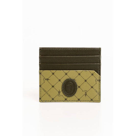 Зелений шкіряний чоловічий гаманець Trussardi