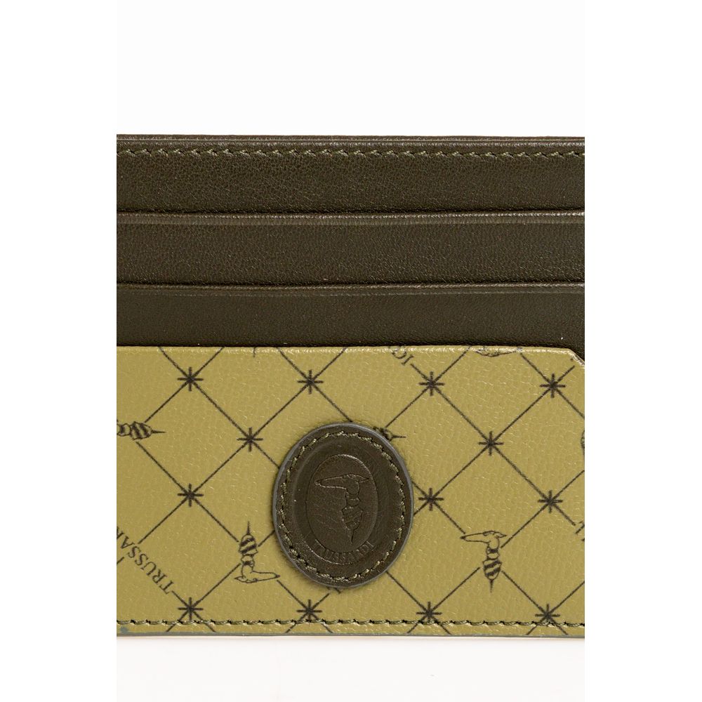 Зелений шкіряний чоловічий гаманець Trussardi