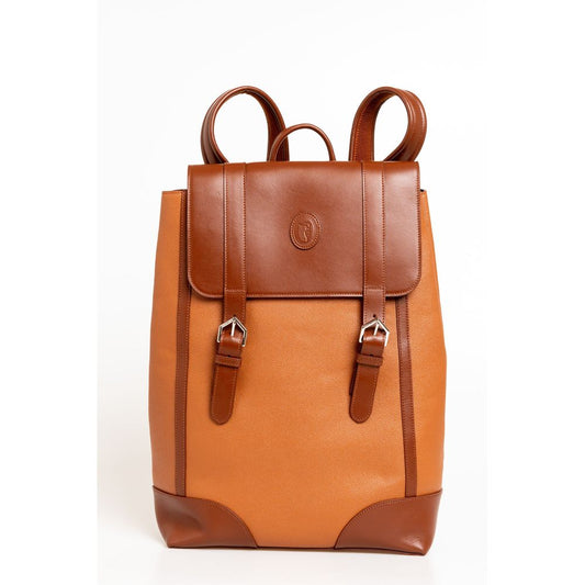 Коричневий шкіряний чоловічий рюкзак Trussardi