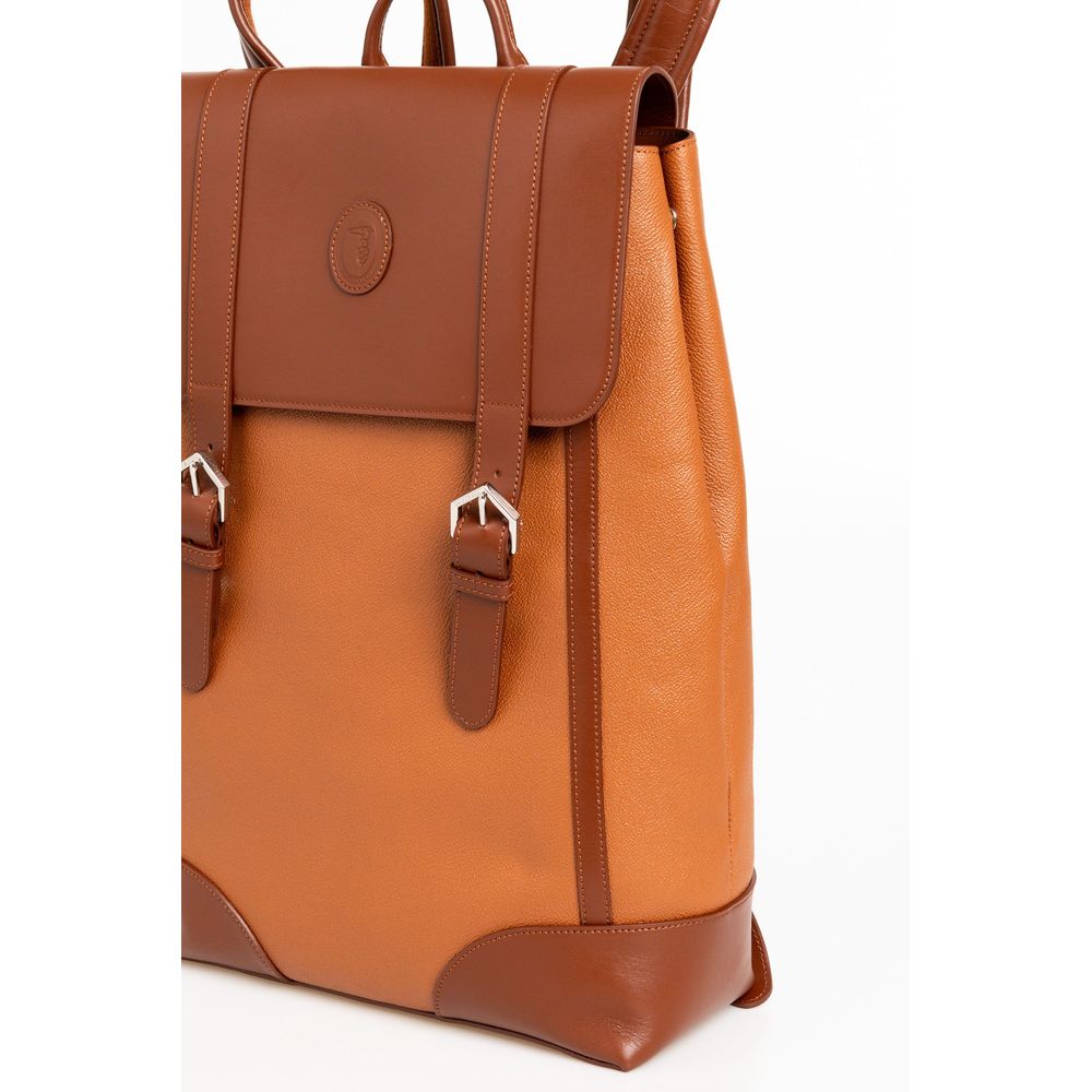 Коричневий шкіряний чоловічий рюкзак Trussardi