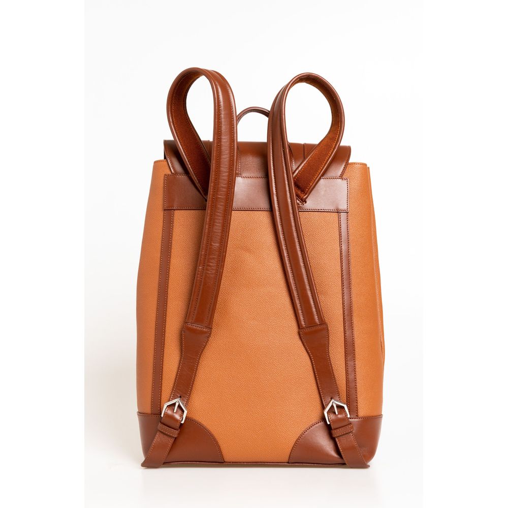 Коричневий шкіряний чоловічий рюкзак Trussardi
