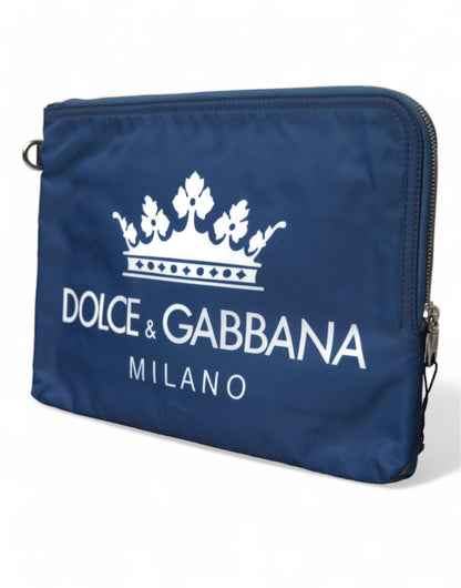 Елегантний синій нейлоновий клатч Dolce &amp; Gabbana на блискавці