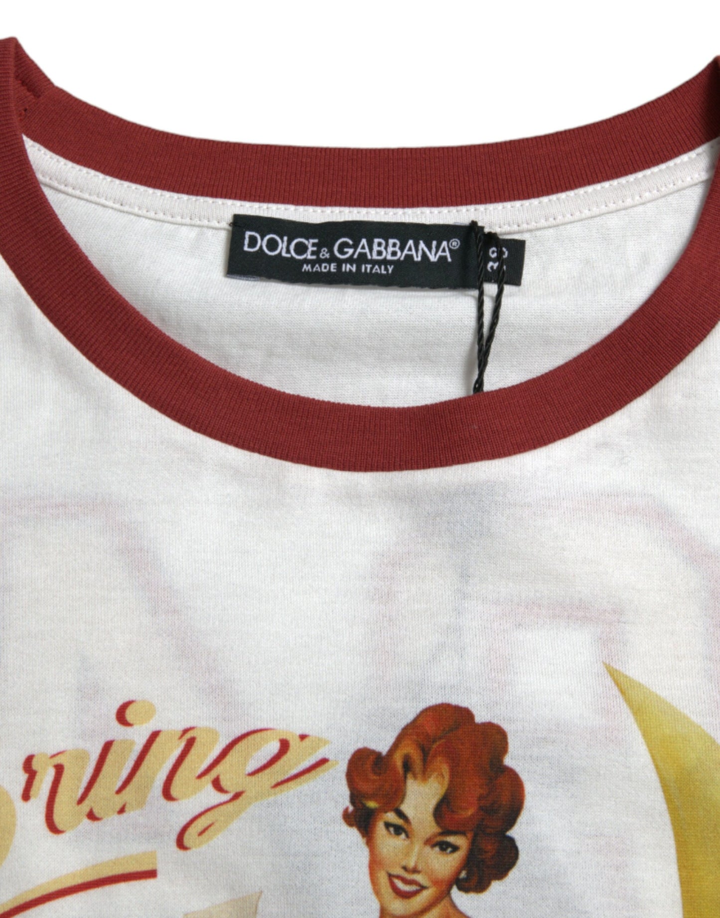 Елегантна біла бавовняна футболка з круглим вирізом Dolce &amp; Gabbana