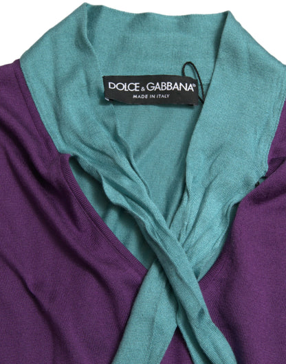 Різнобарвний шовковий светр із бантом Dolce &amp; Gabbana
