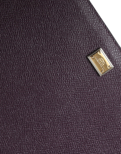 Елегантна шкіряна сумка для планшета Dolce &amp; Gabbana насиченого коричневого кольору