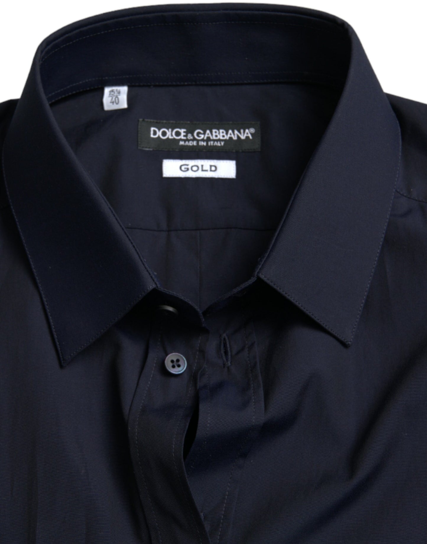 Елегантна темно-синя жакардова сорочка Dolce &amp; Gabbana