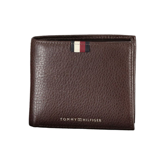 Коричневий шкіряний чоловічий гаманець Tommy Hilfiger