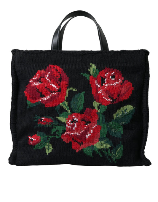 Розкішна чорна сумка Dolce &amp; Gabbana з вишивкою з квітами