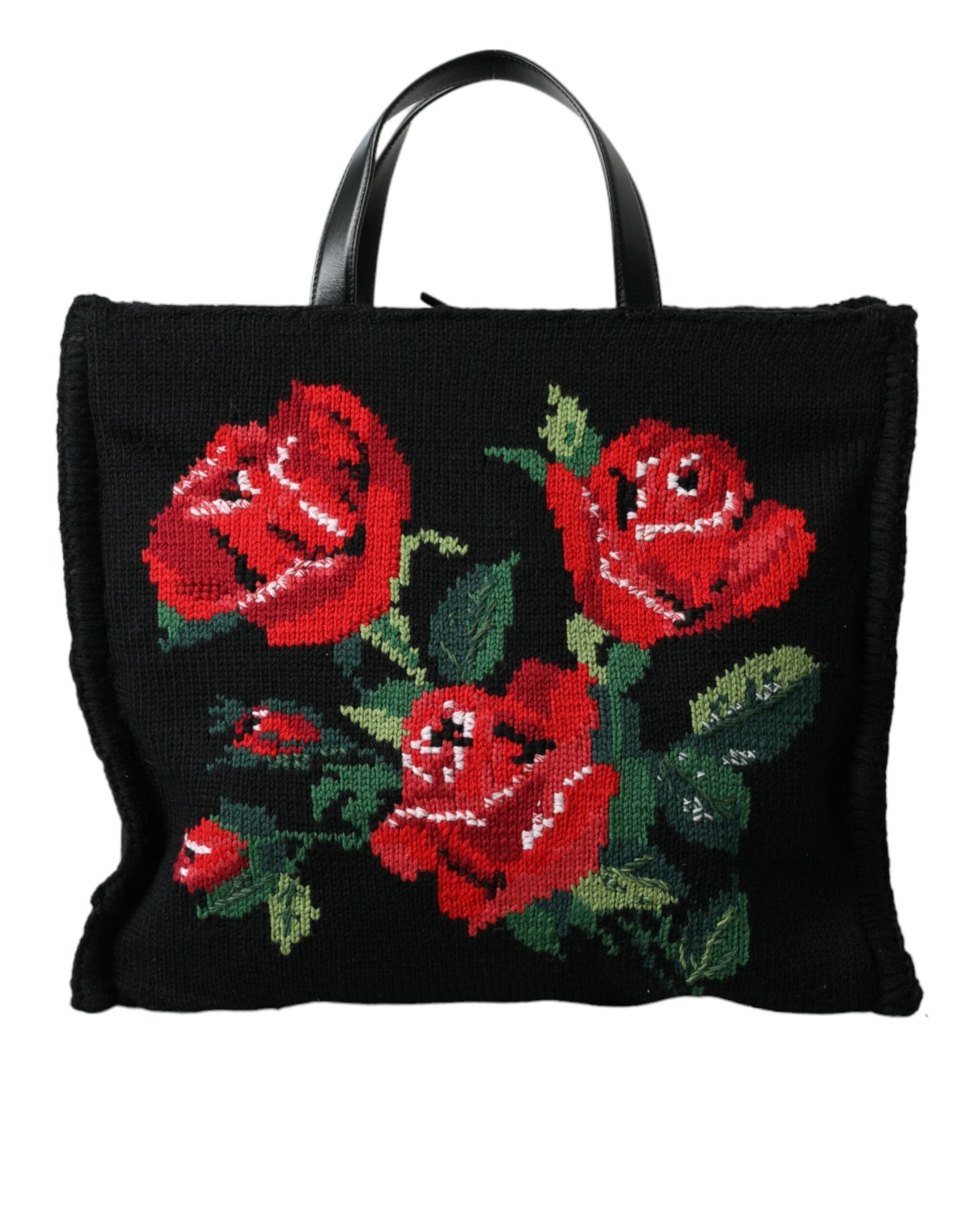 Розкішна чорна сумка Dolce &amp; Gabbana з вишивкою з квітами