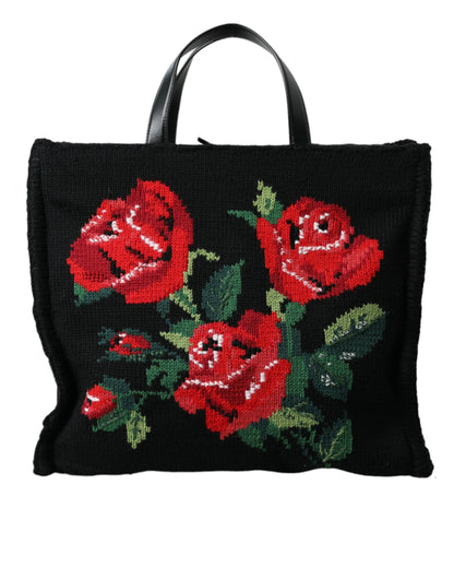 Розкішна чорна сумка Dolce &amp; Gabbana з вишивкою з квітами