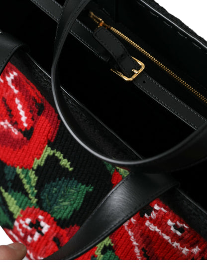 Розкішна чорна сумка Dolce &amp; Gabbana з вишивкою з квітами