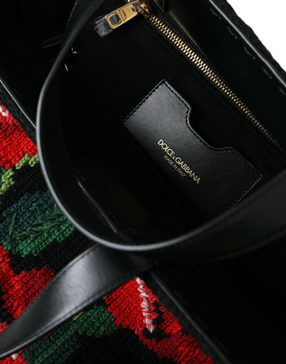 Розкішна чорна сумка Dolce &amp; Gabbana з вишивкою з квітами