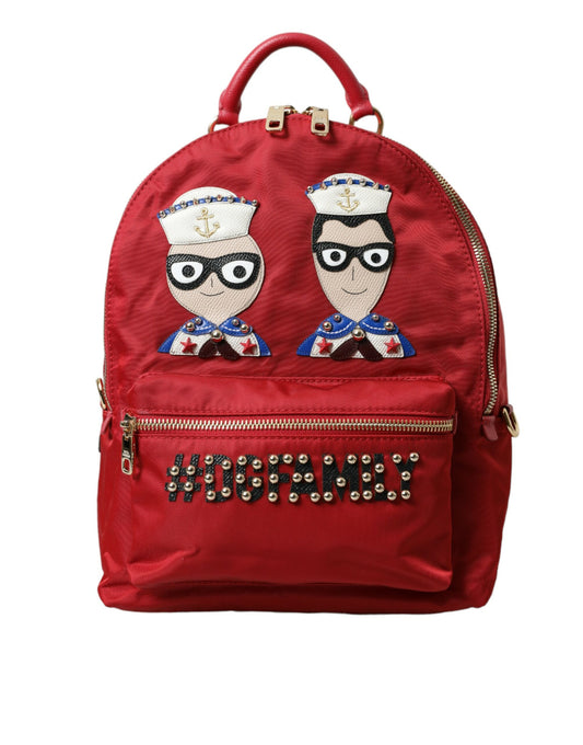 Прикрашений червоний рюкзак Dolce &amp; Gabbana із золотими деталями