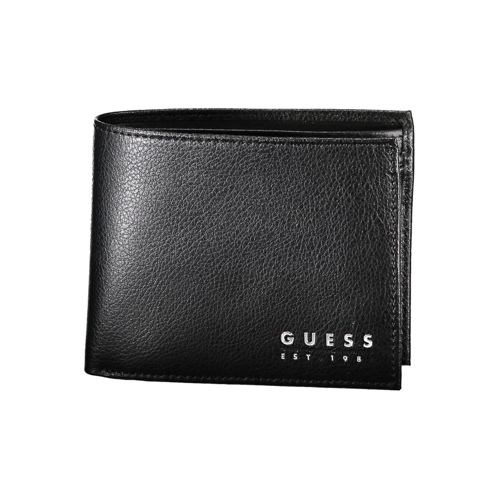 Чорний шкіряний гаманець із двома відділеннями Guess Jeans Chic