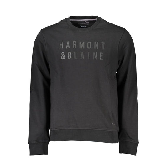 Витончений чорний світшот Harmont &amp; Blaine з круглим вирізом і довгими рукавами