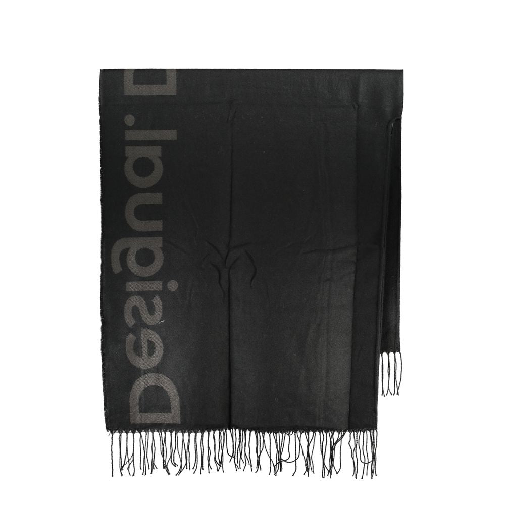 Пончо Desigual Chic з контрастними деталями позачасового чорного кольору