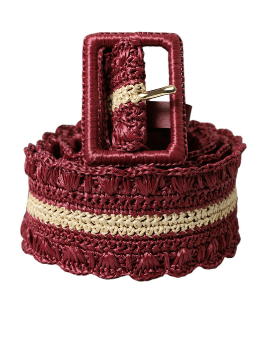 Ремінь Dolce &amp; Gabbana Maroon Elegance Canvas