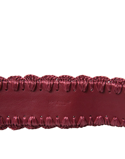 Ремінь Dolce &amp; Gabbana Maroon Elegance Canvas