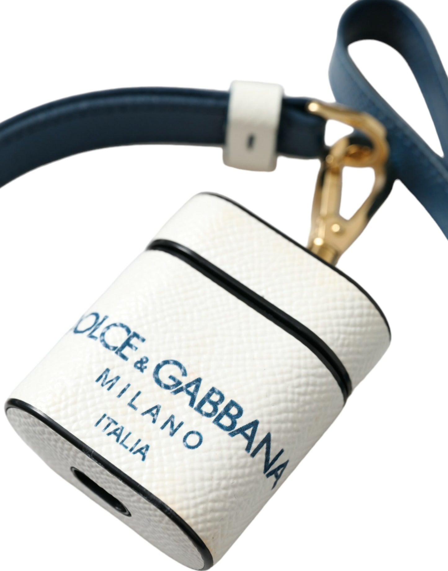 Шикарний шкіряний футляр Dolce &amp; Gabbana Airpods синьо-білого кольору