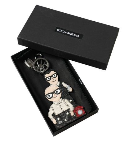 Елегантний різнокольоровий шкіряний брелок Dolce &amp; Gabbana