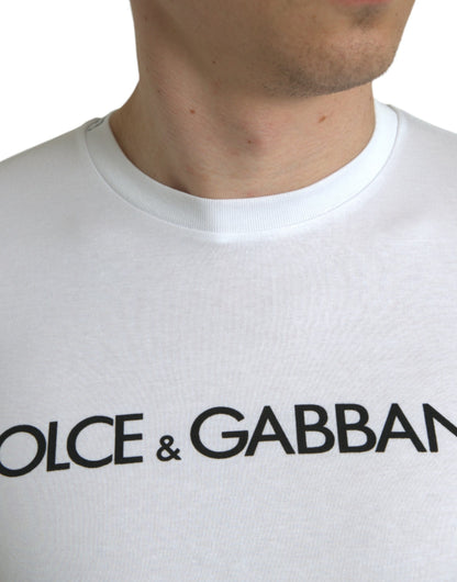 Елегантна біла футболка з круглим вирізом із логотипом Dolce &amp; Gabbana