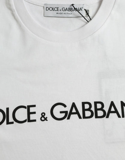 Елегантна біла футболка з круглим вирізом із логотипом Dolce &amp; Gabbana