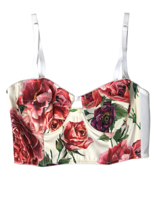 Укорочений бюстьє Dolce &amp; Gabbana Floral Silk Blend