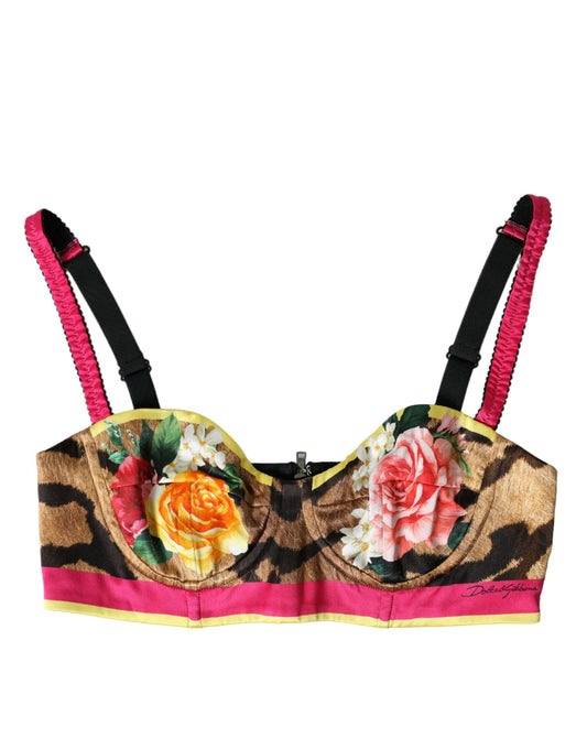 Укорочений бюстьє Dolce &amp; Gabbana Floral Silk Blend