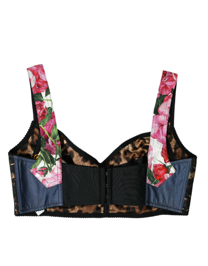 Укорочений топ-бюстьє Dolce &amp; Gabbana з квітковим клаптем