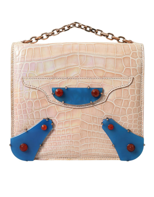 Бежевий клатч Balenciaga Elegant Mini Chain для вечірньої елегантності