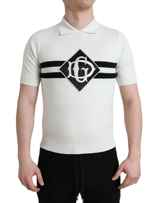 Футболка Dolce &amp; Gabbana White DG з коміром і сорочкою