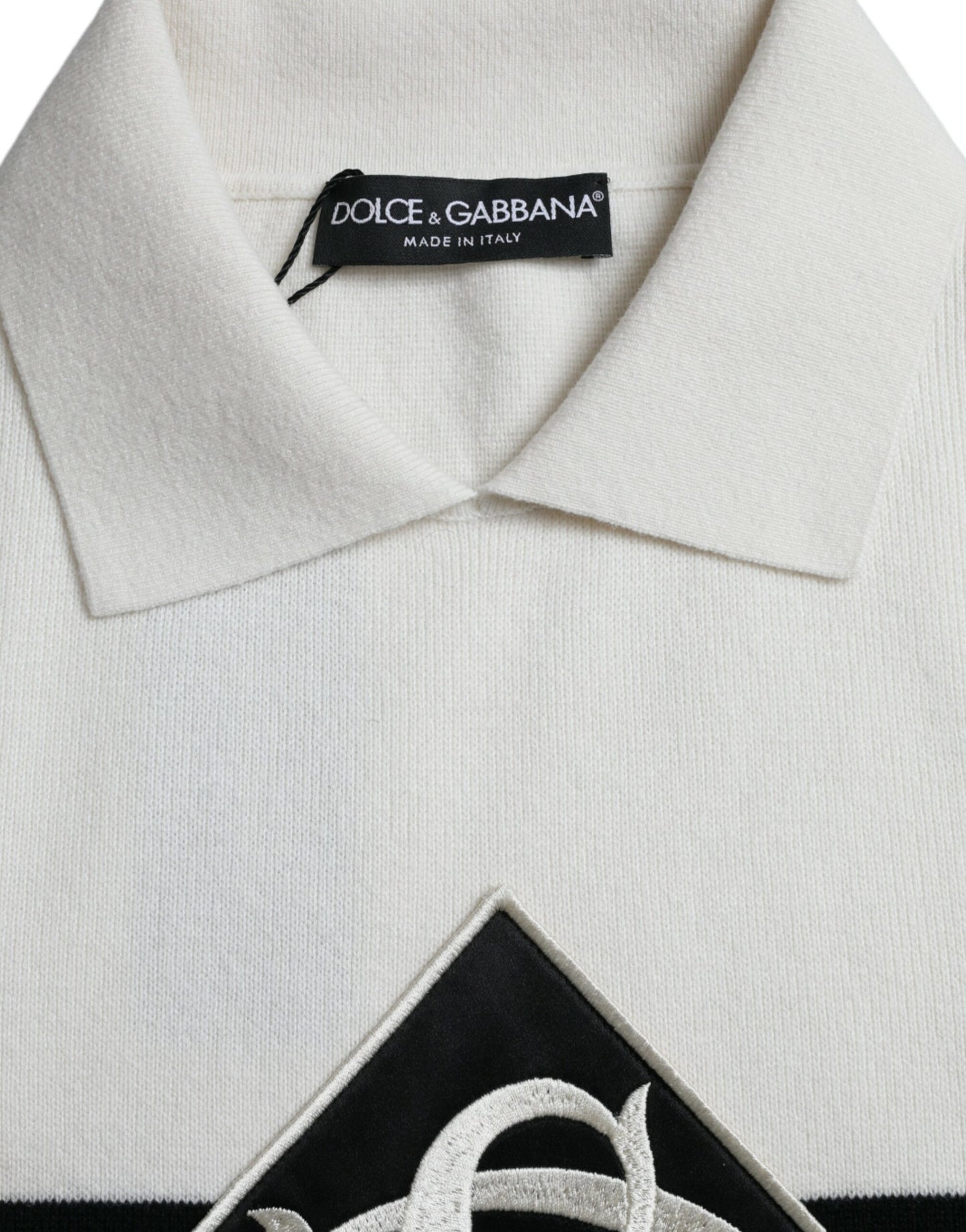 Футболка Dolce &amp; Gabbana White DG з коміром і сорочкою