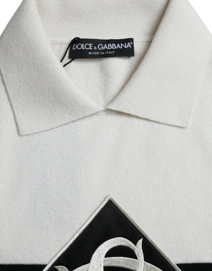Футболка Dolce &amp; Gabbana White DG з коміром і сорочкою