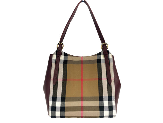 Маленька сумка-сумка Burberry Canterby з червоного дерева в клітинку
