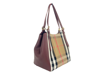 Маленька сумка-сумка Burberry Canterby з червоного дерева в клітинку