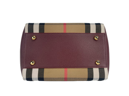 Маленька сумка-сумка Burberry Canterby з червоного дерева в клітинку