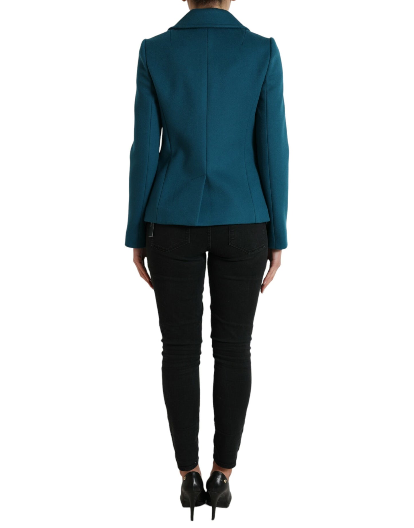 Коротке пальто Dolce &amp; Gabbana Blue Trench з вовни та кашеміру