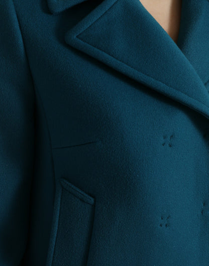 Коротке пальто Dolce &amp; Gabbana Blue Trench з вовни та кашеміру