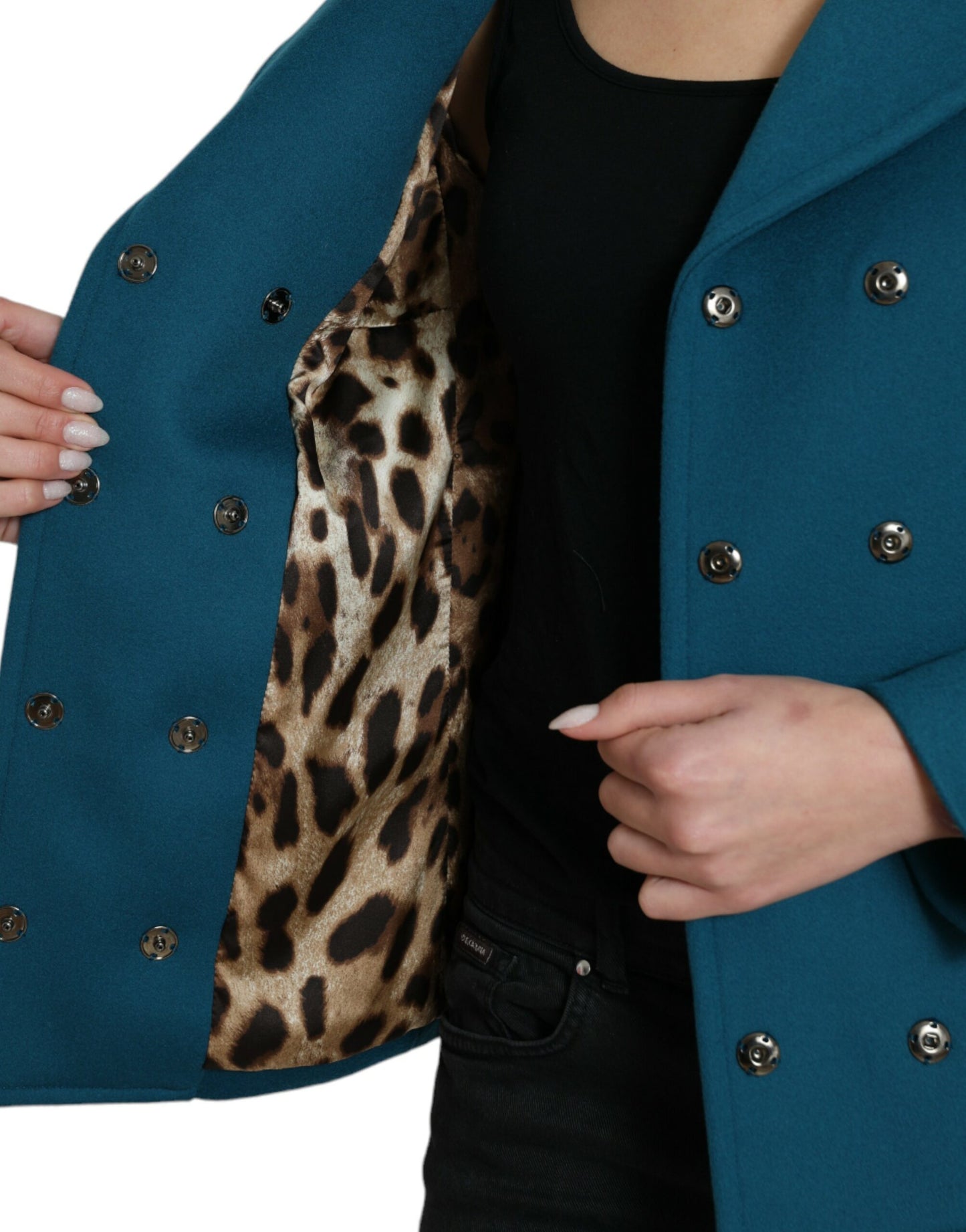 Коротке пальто Dolce &amp; Gabbana Blue Trench з вовни та кашеміру