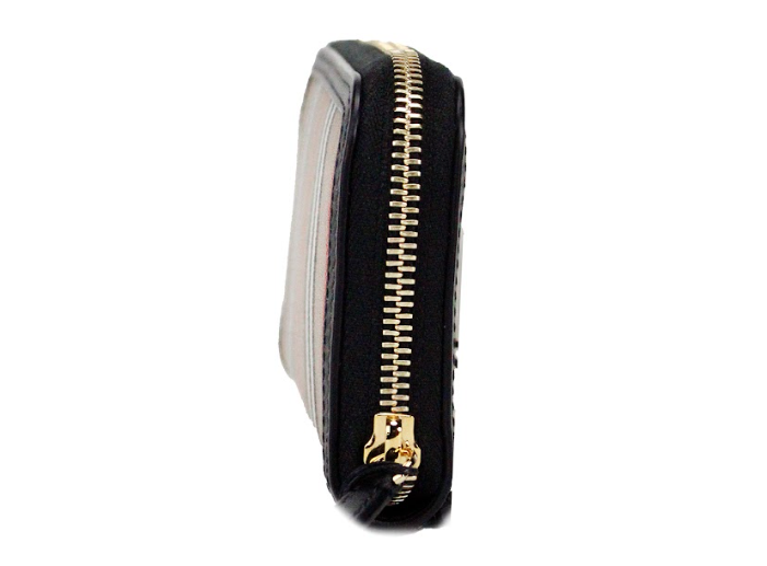 Гаманець Continental Black Leather Icon Stripe Canvas Zip Around Continental Wallet