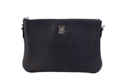 Чорна шкіряна сумка Burberry Peyton Monogram через плече
