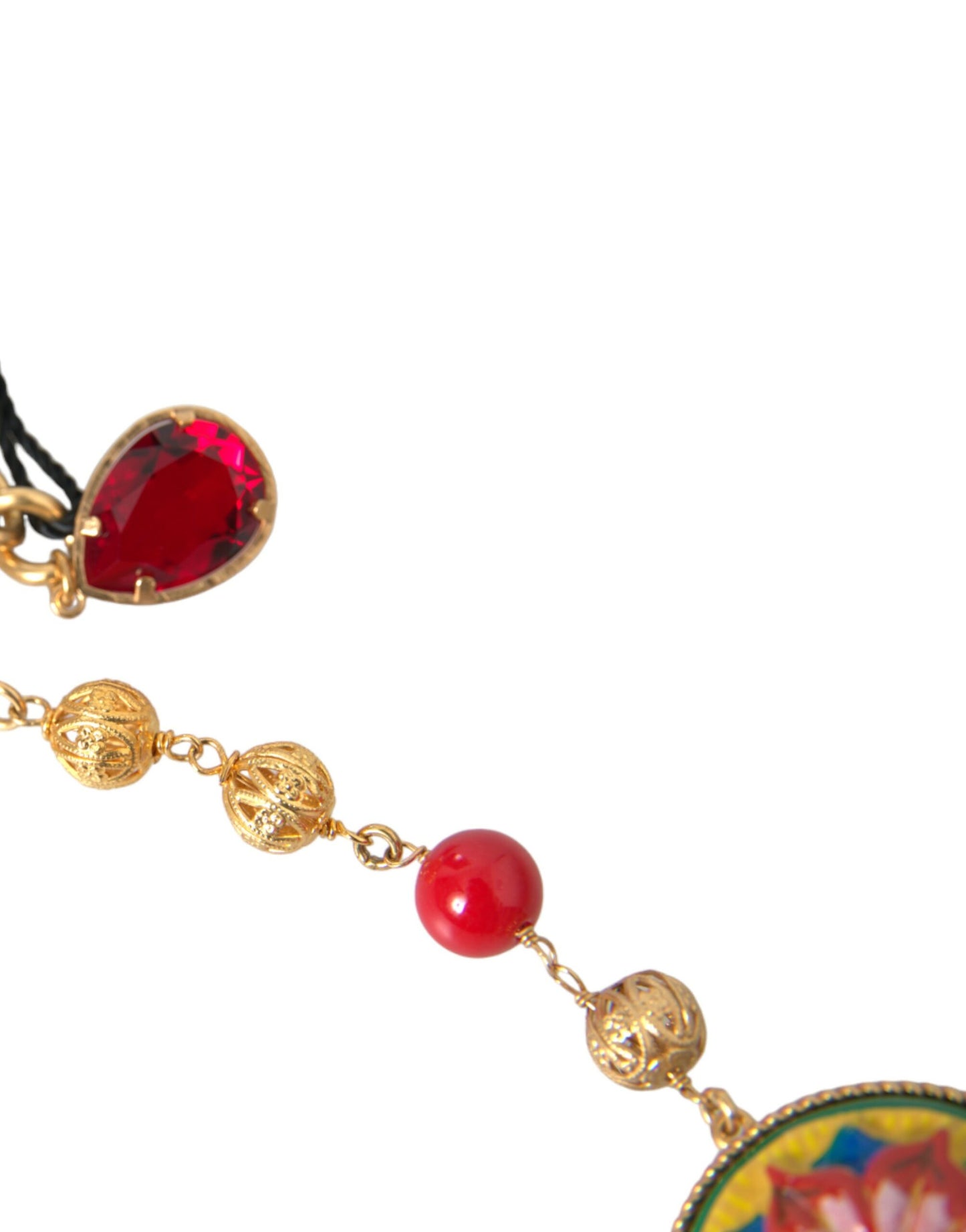 Dolce &amp; Gabbana Золотий латунний червоний хутряний кришталевий ремінь Torero