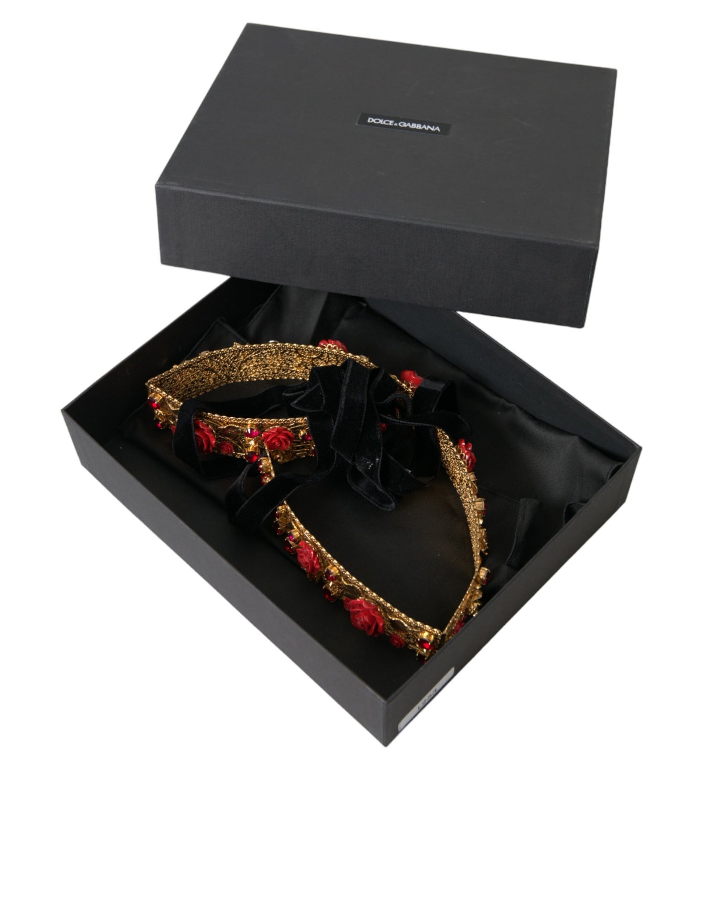Пояс Dolce &amp; Gabbana Gold Brass Red Roses Crystal Jewel