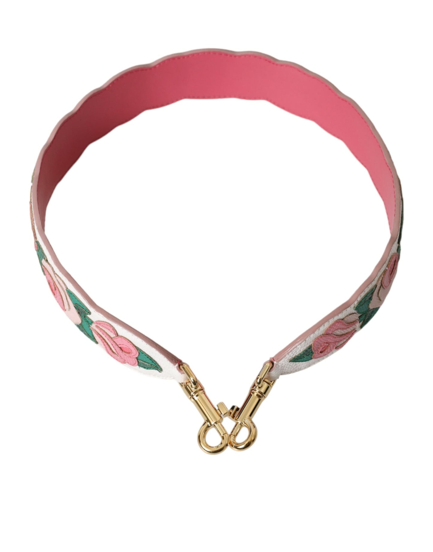 Шкіряний ремінь Dolce &amp; Gabbana з білим квітковим аксесуаром
