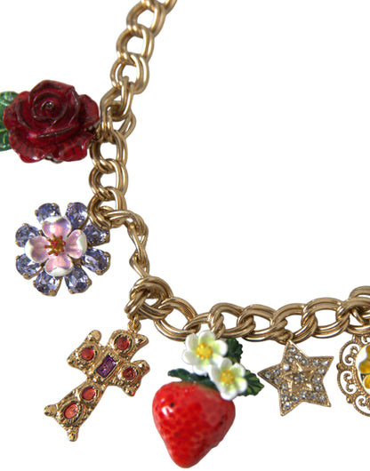 Намисто Dolce &amp; Gabbana із золотим ланцюжком із трояндовим хрестом із полуничною зіркою