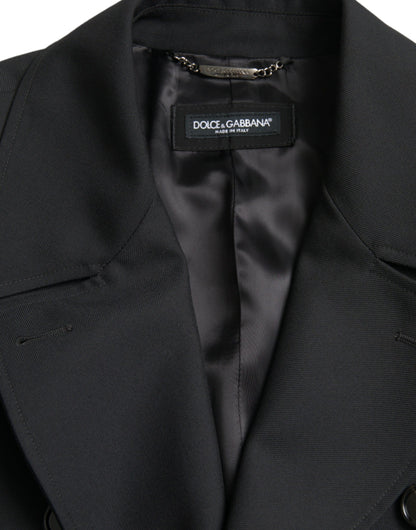 Чорний двобортний плащ Dolce &amp; Gabbana