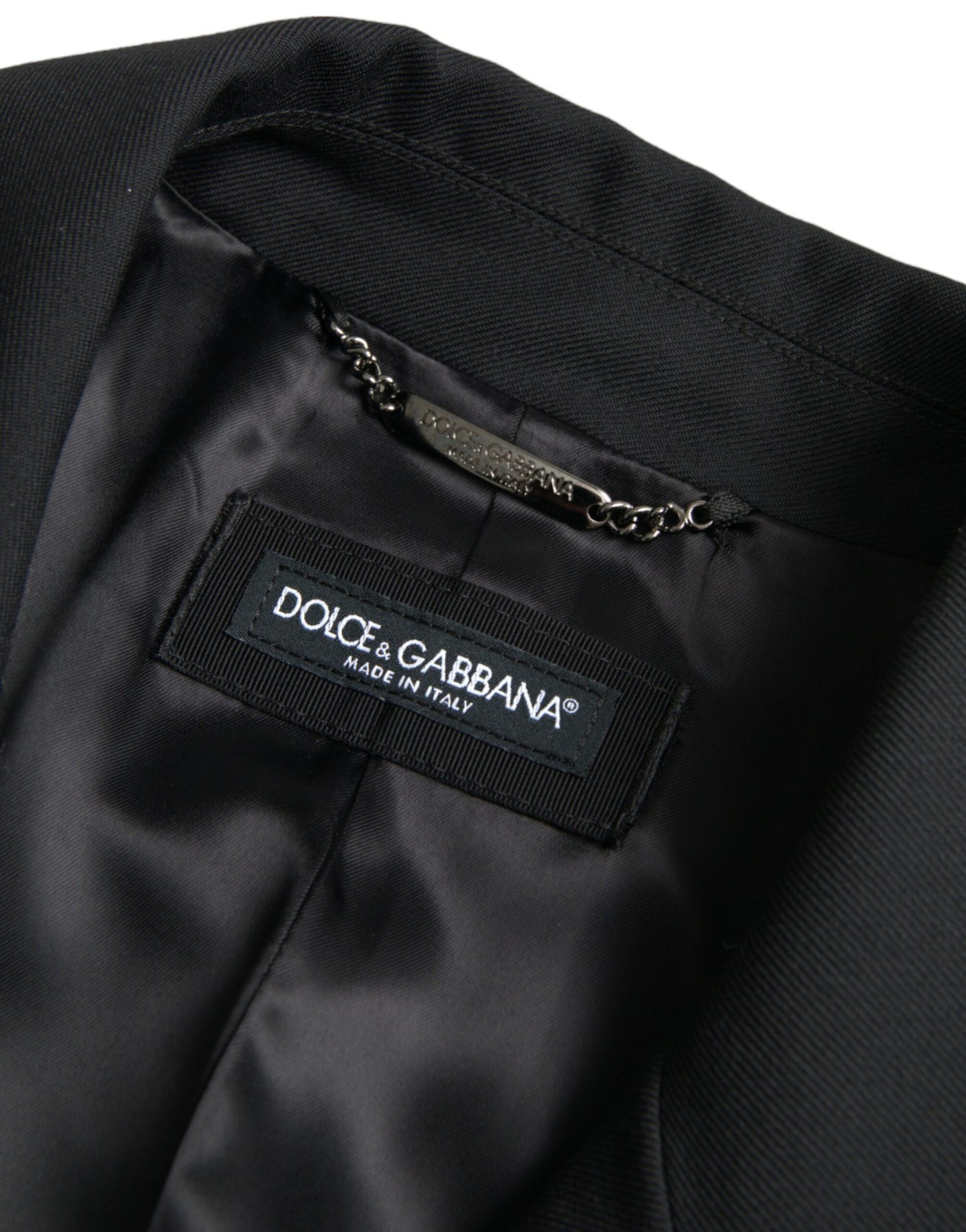 Чорний двобортний плащ Dolce &amp; Gabbana