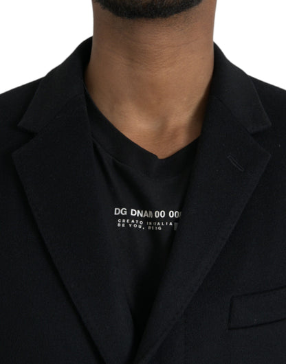 Чорний однобортний плащ Dolce &amp; Gabbana