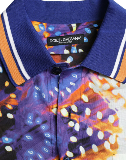 Бавовняна повсякденна сорочка Dolce &amp; Gabbana з багатобарвним принтом Luminarie