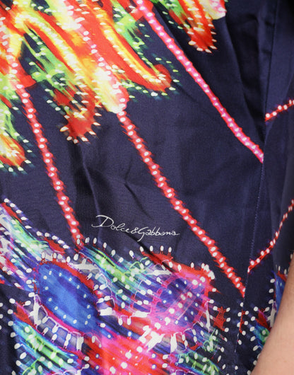 Шовкова повсякденна сорочка Dolce &amp; Gabbana Multicolor Luminarie